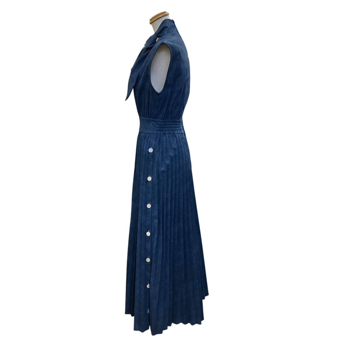 DENIM LIKE PLEATS DRESSノースリーブワンピース01110541050