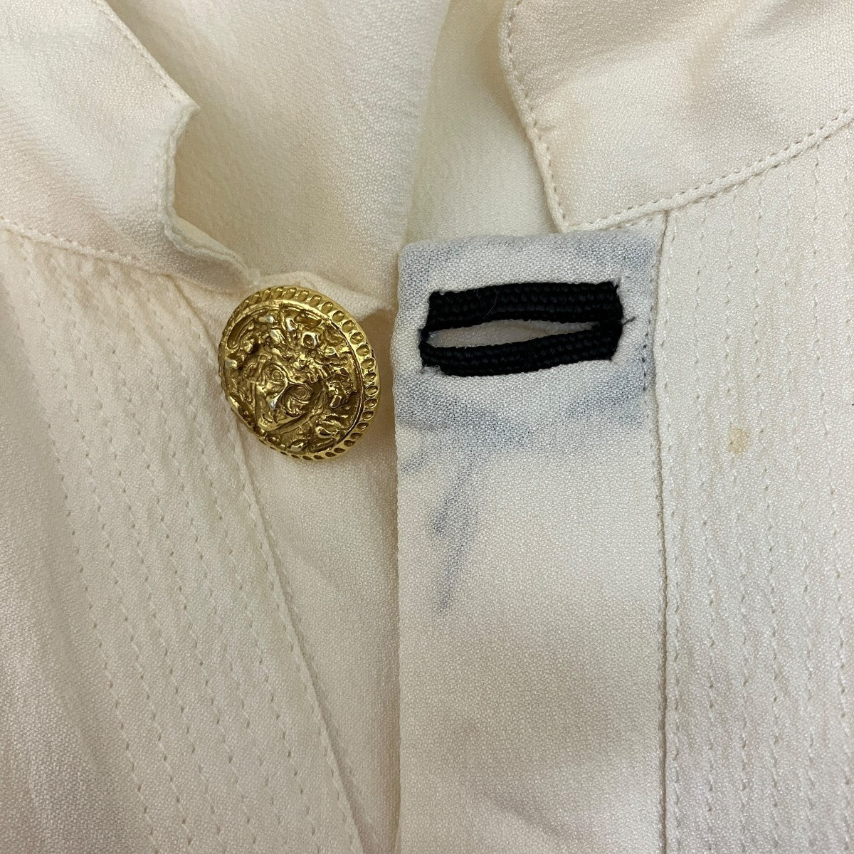 金釦バンドカラーシャツ