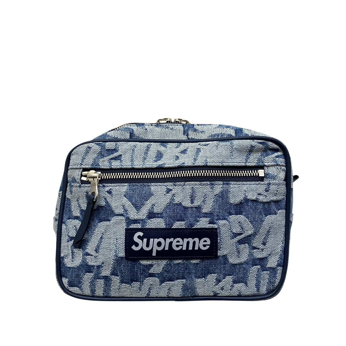 22SSFat Tip Jacquard Denim Waist Bag  Blueウエストバッグ