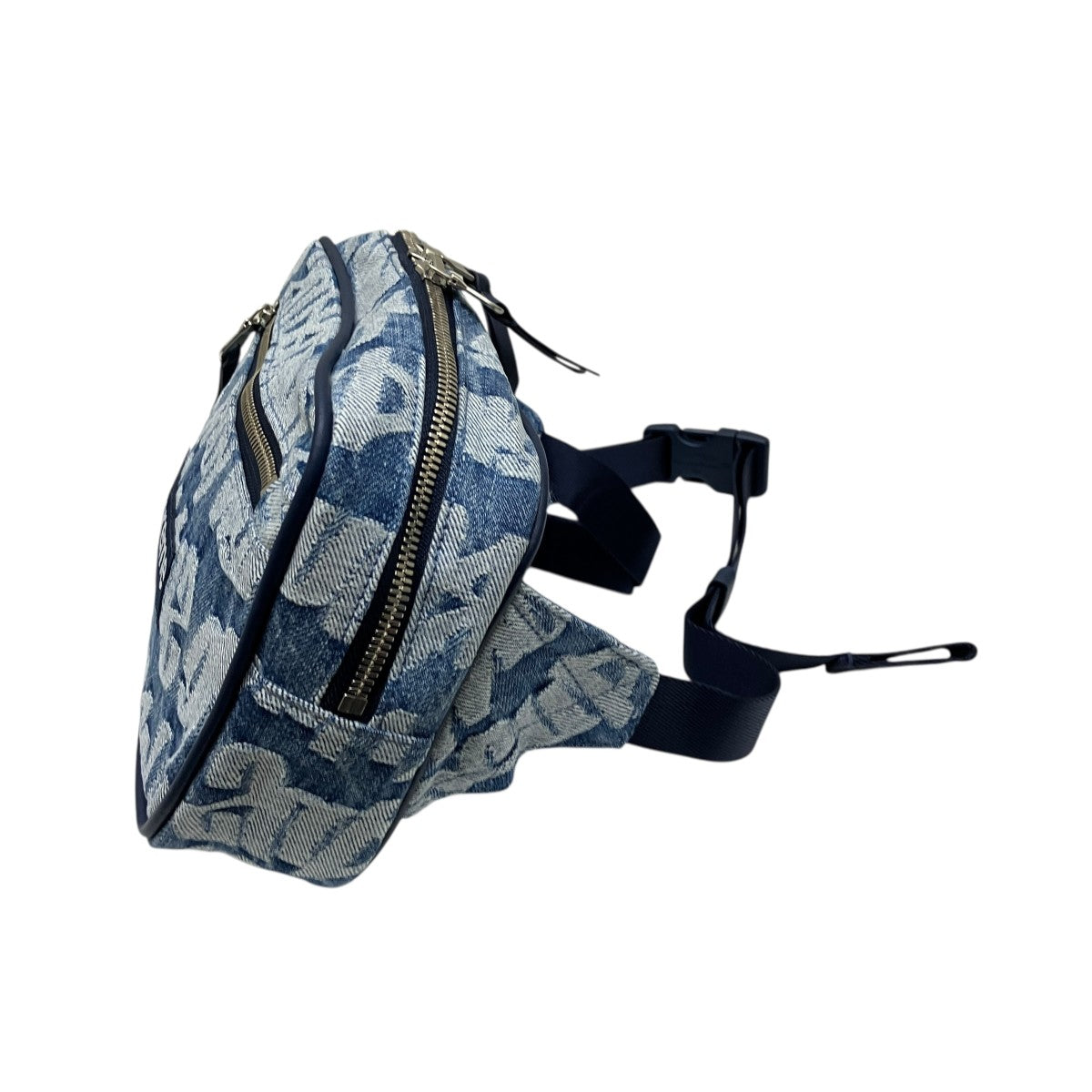 22SSFat Tip Jacquard Denim Waist Bag  Blueウエストバッグ