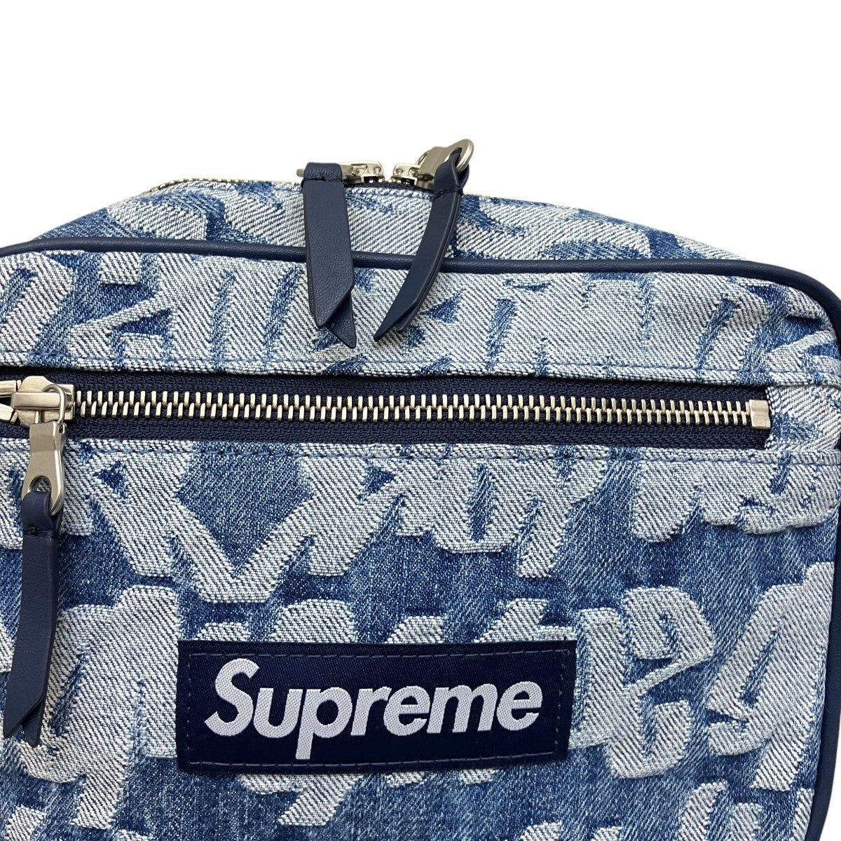 22SSFat Tip Jacquard Denim Waist Bag  Blueウエストバッグ