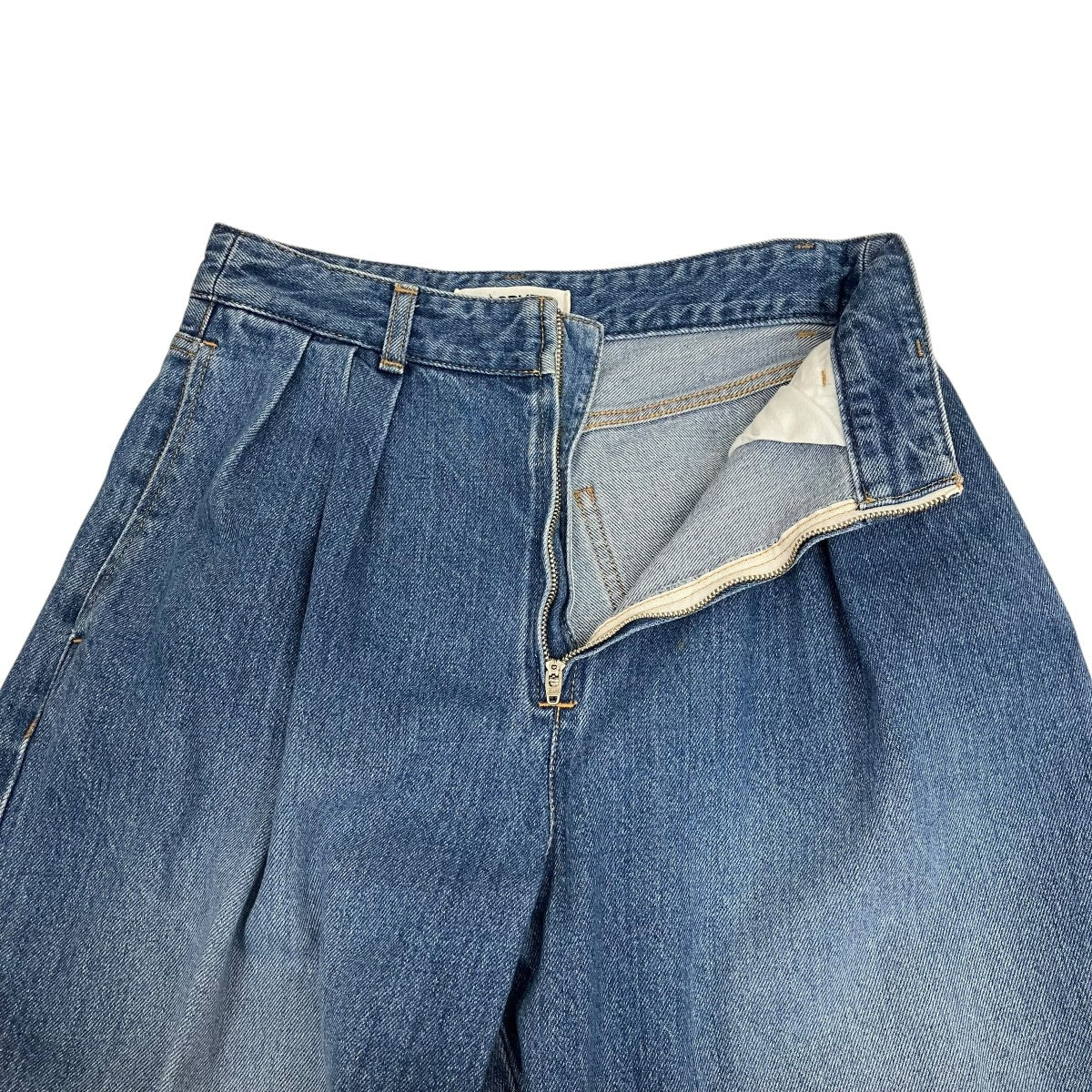 23AWコットンデニム タックワイドパンツ12-04-34-04133
