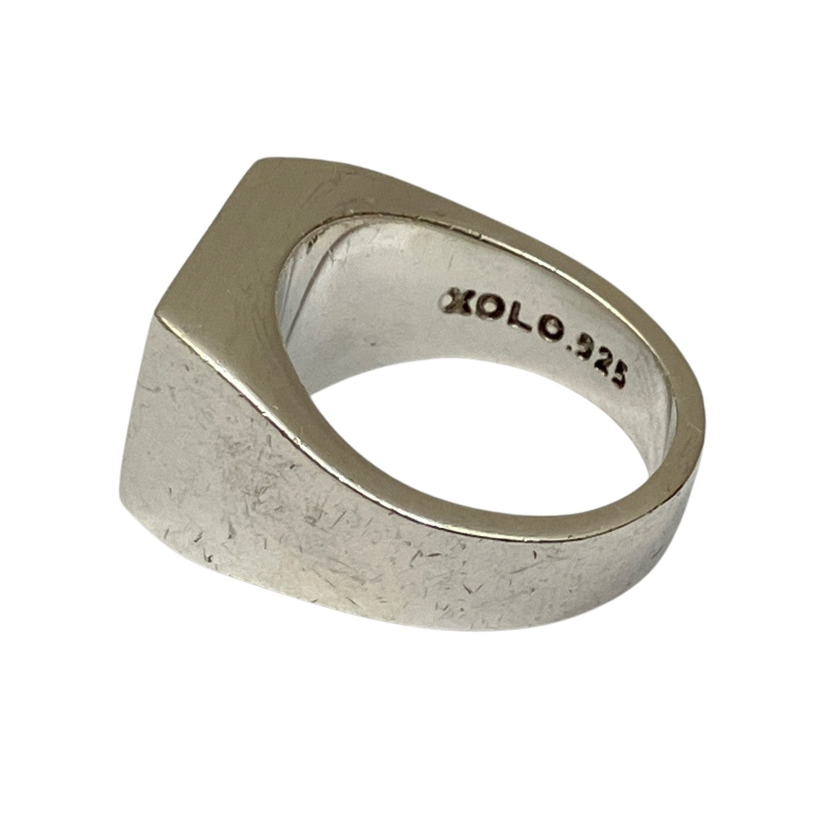 XOLO JEWELRY Signet Ring with Gray ＆ Gold Flowerシルバーリング 古着・中古-2枚目のアイテム画像