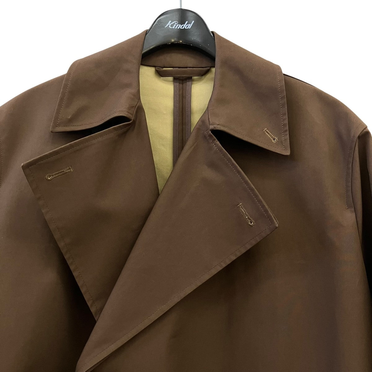 BONDED POWDER COTTON DOUBLE LAPEL MAC DELUMマックコート