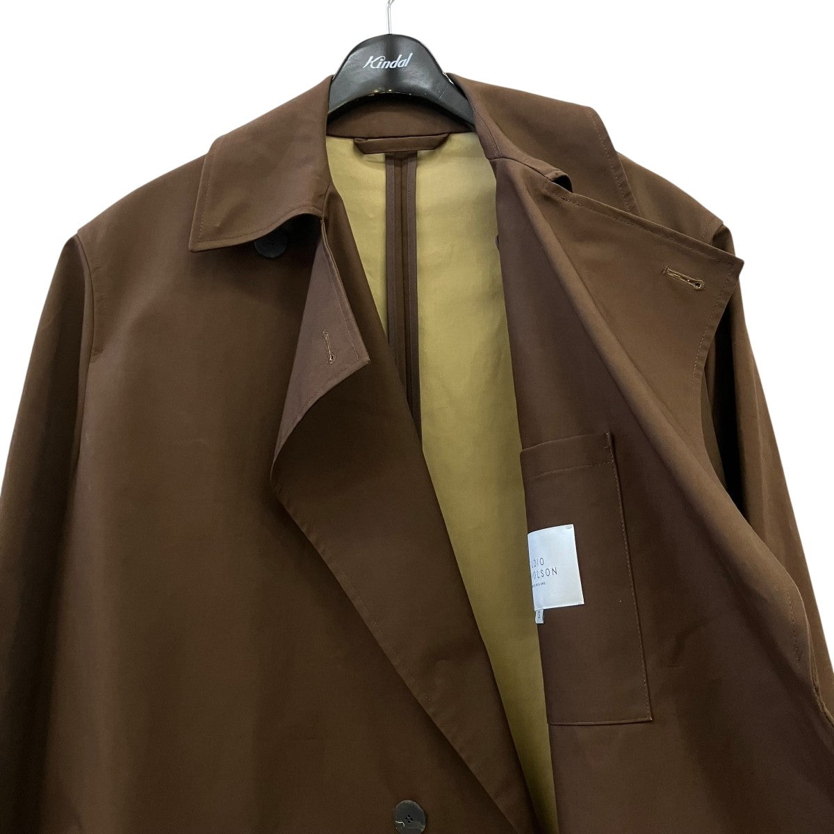 BONDED POWDER COTTON DOUBLE LAPEL MAC DELUMマックコート