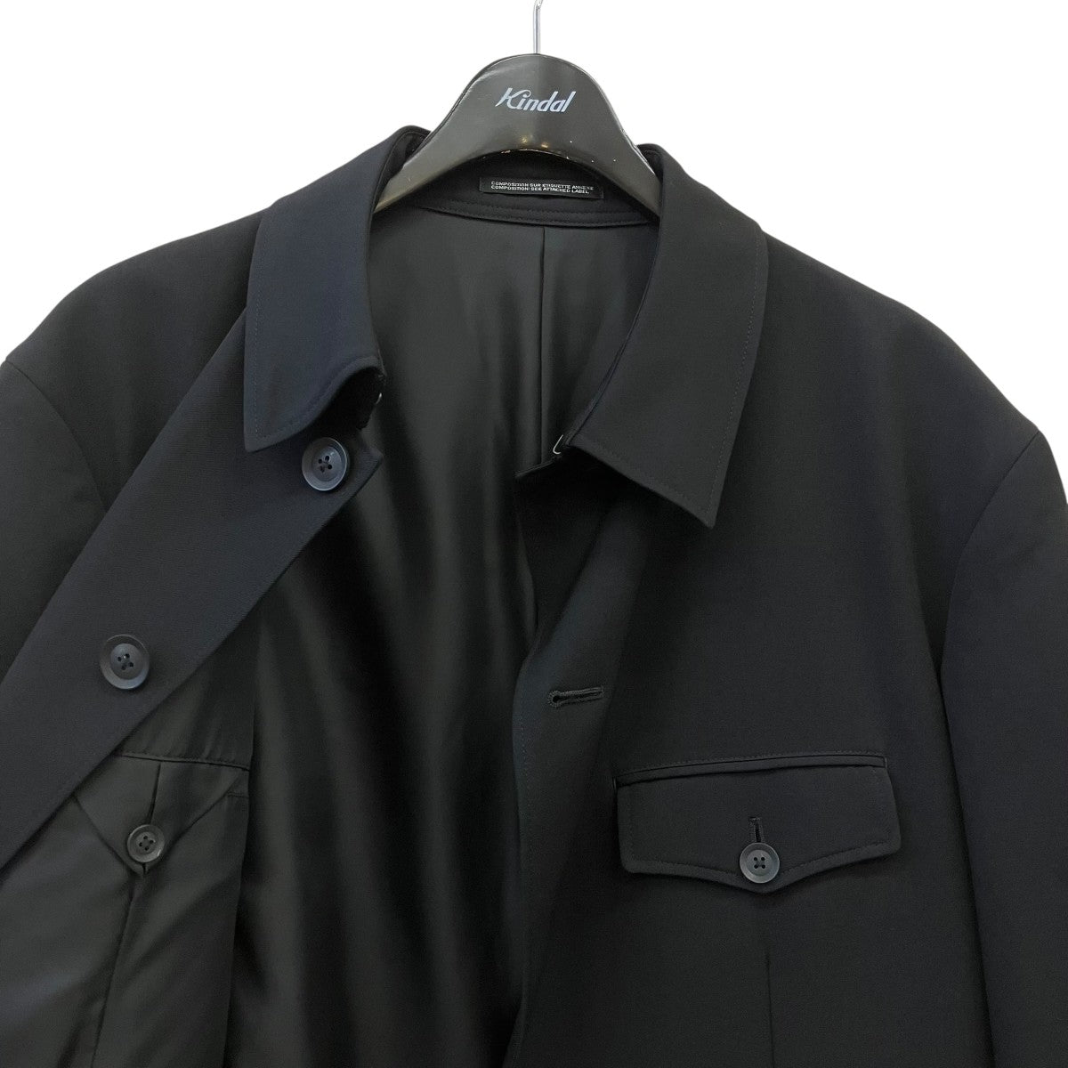 Yohji Yamamoto pour homme 2019AWアシメトリーデザインジャケットHC-J26-100 古着・中古-4枚目のアイテム画像