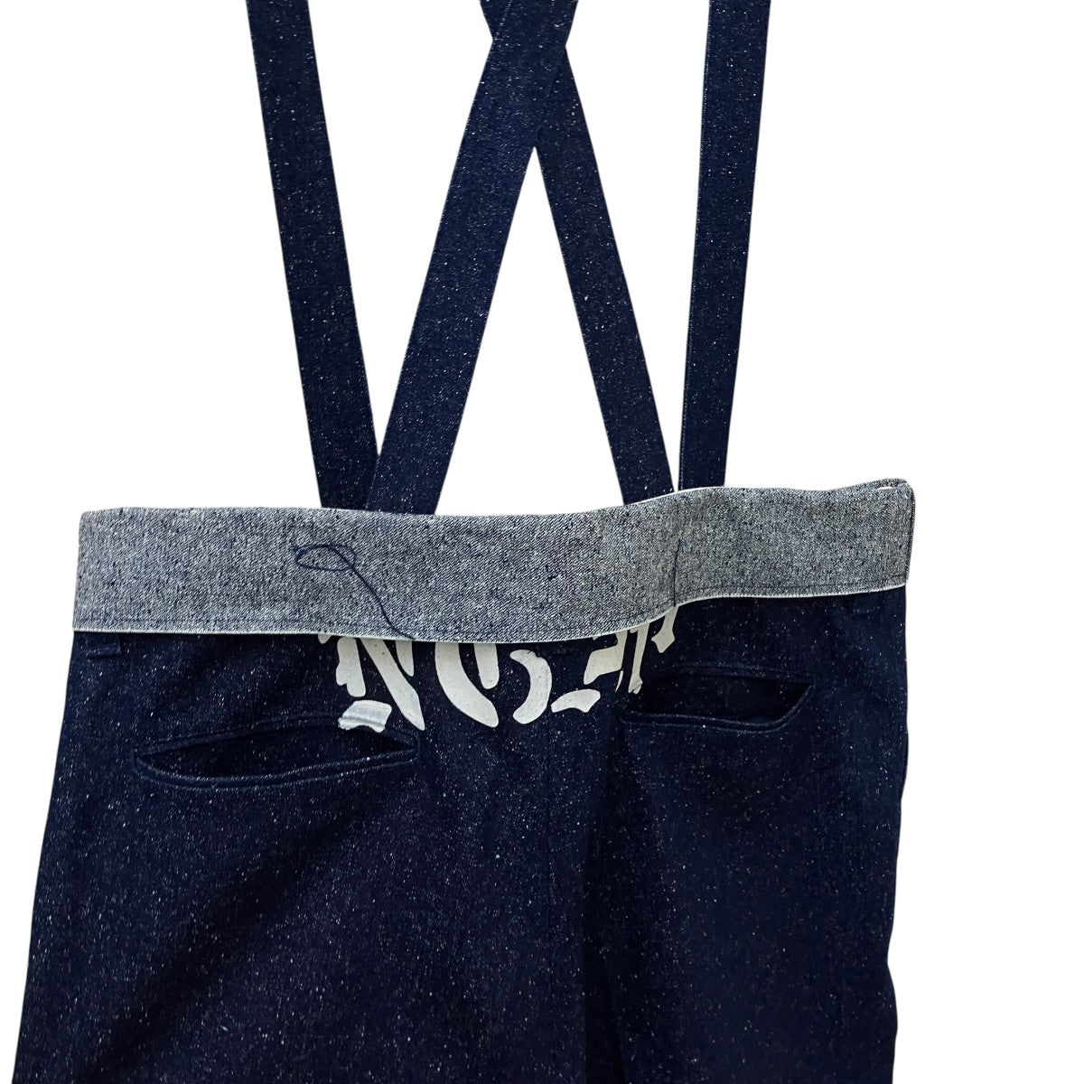 22AWSUSPENDER SLACKS DENIMシルクデニムサスペンダーパンツMID22AW-PT01A