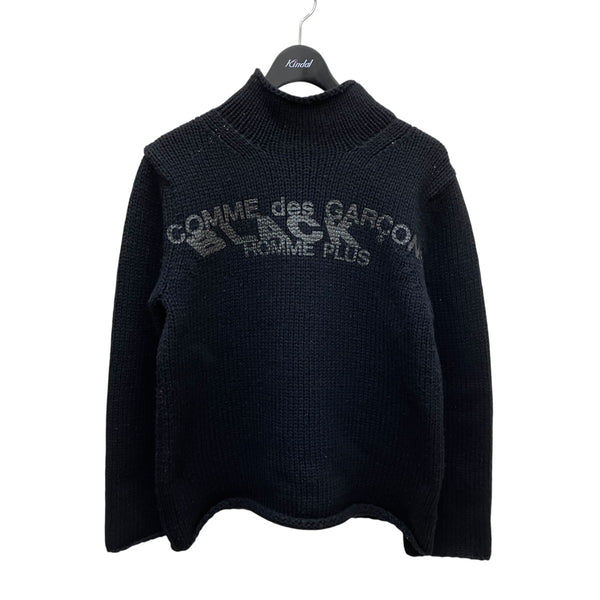 AD1995 オールドコムデギャルソン ボウタイニットブラウス 丸襟 ウール 黒 COMME des GARCONS HOMME PLUS(コムデギャルソンオムプリュス) AD2002