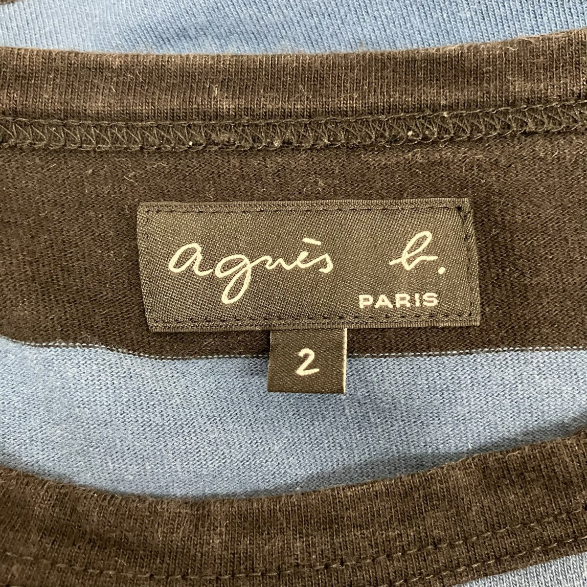 agnes b ボーダーカットソー0330J019 古着・中古-5枚目のアイテム画像