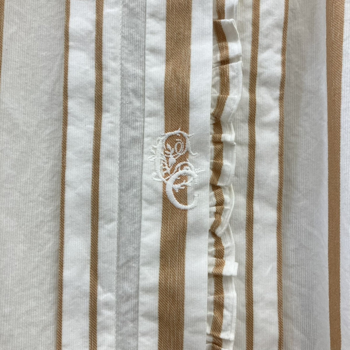 ロゴ刺繍コットンストライプシャツCHC21SHT8036091E34