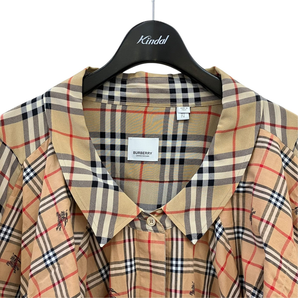 BURBERRY チェック変形シャツ 古着・中古-2枚目のアイテム画像