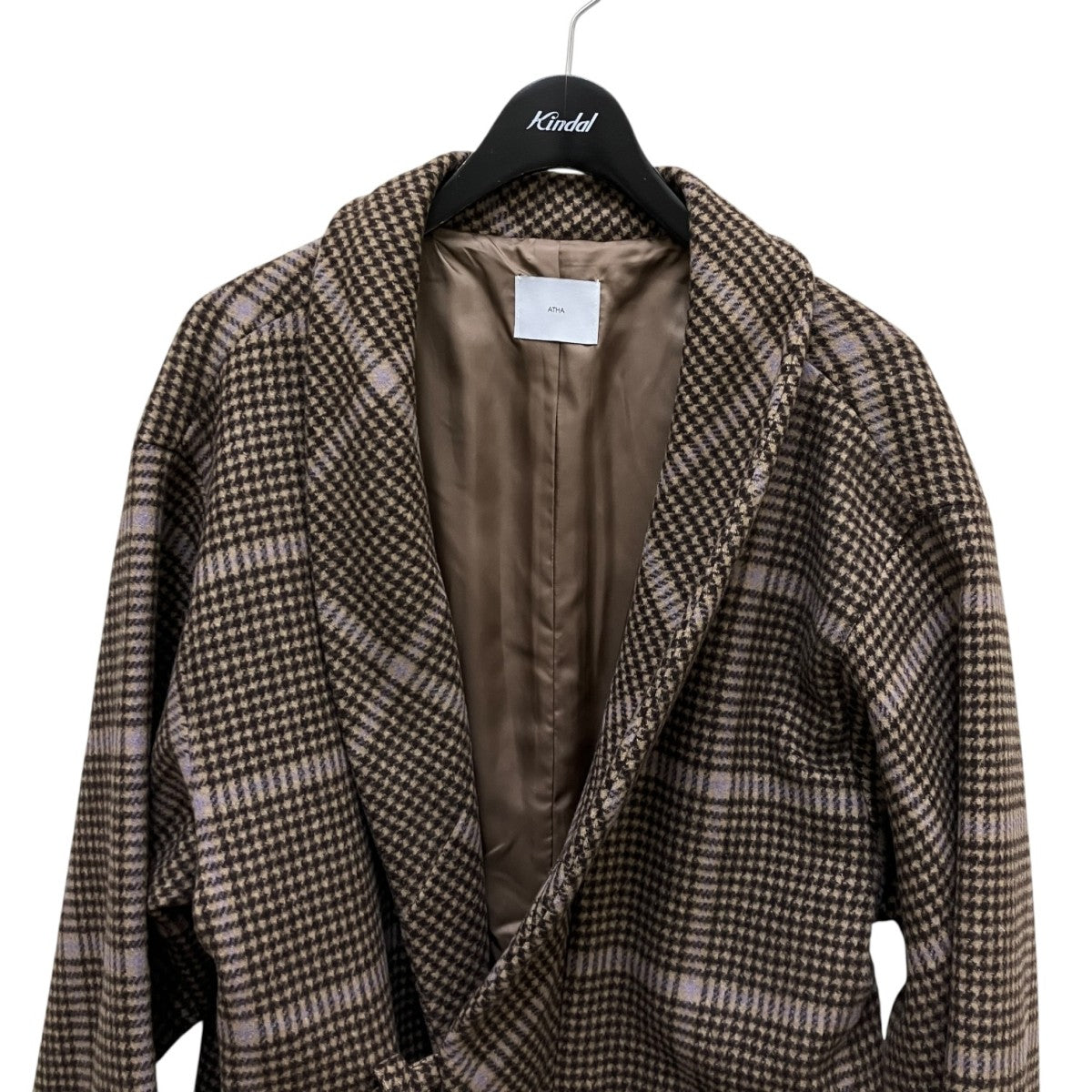 big check noragi coatアンゴラ混チェックコートA-1901-T09