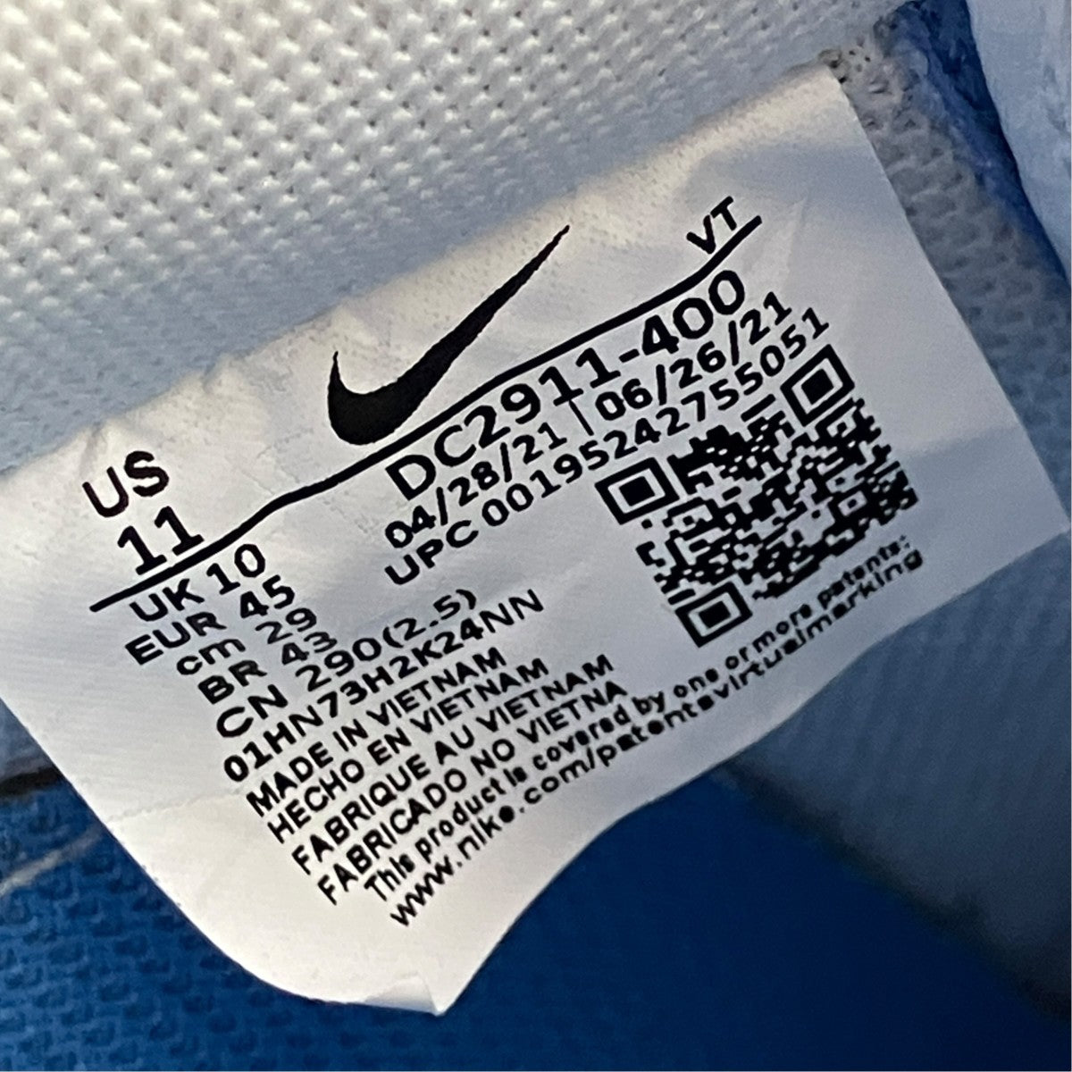 Air Force 1 Low ’07 University BlueスニーカーDC2911-400