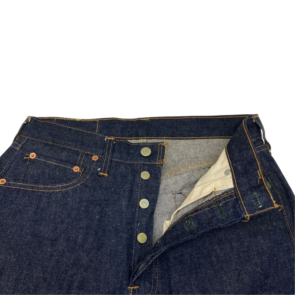 70’sVintage 501 刻印16 フラッシャー付き濃紺デニムパンツ
