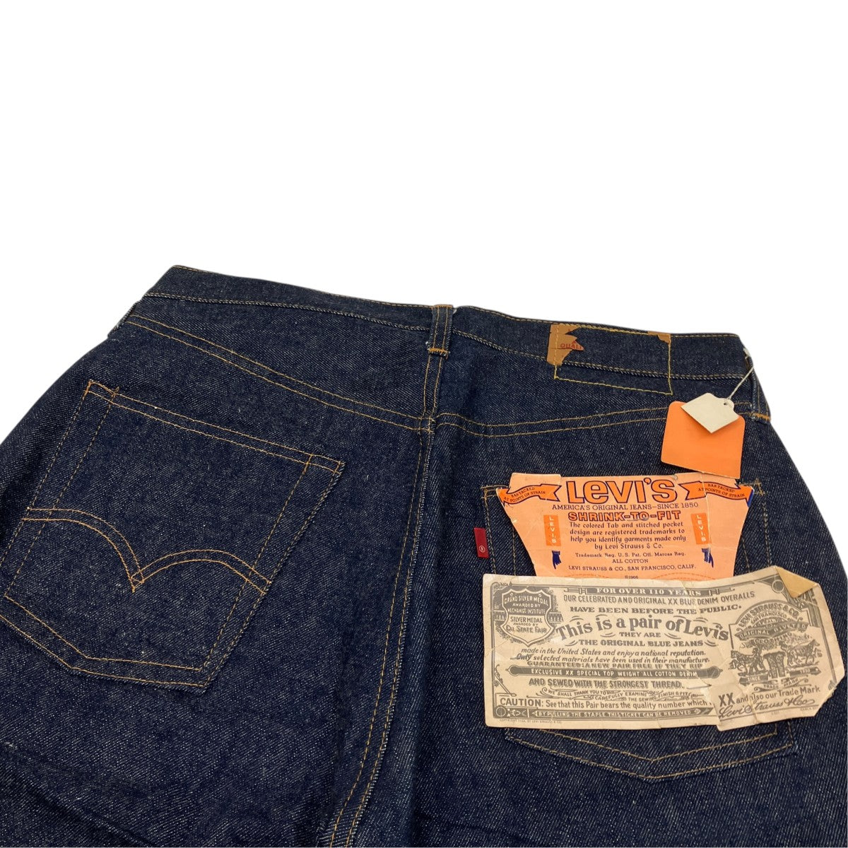 70’sVintage 501 刻印16 フラッシャー付き濃紺デニムパンツ
