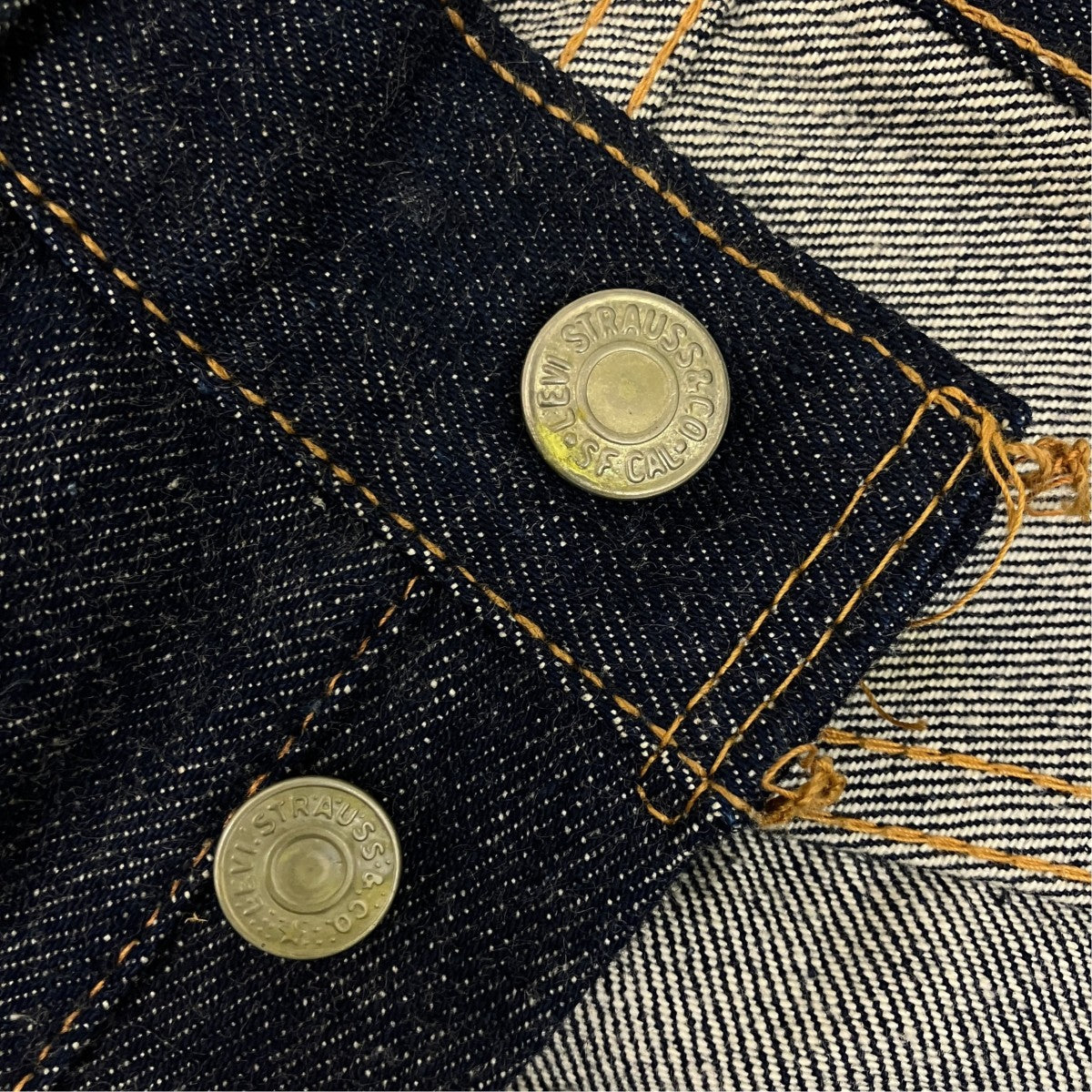 70’sVintage 501 刻印16 フラッシャー付き濃紺デニムパンツ