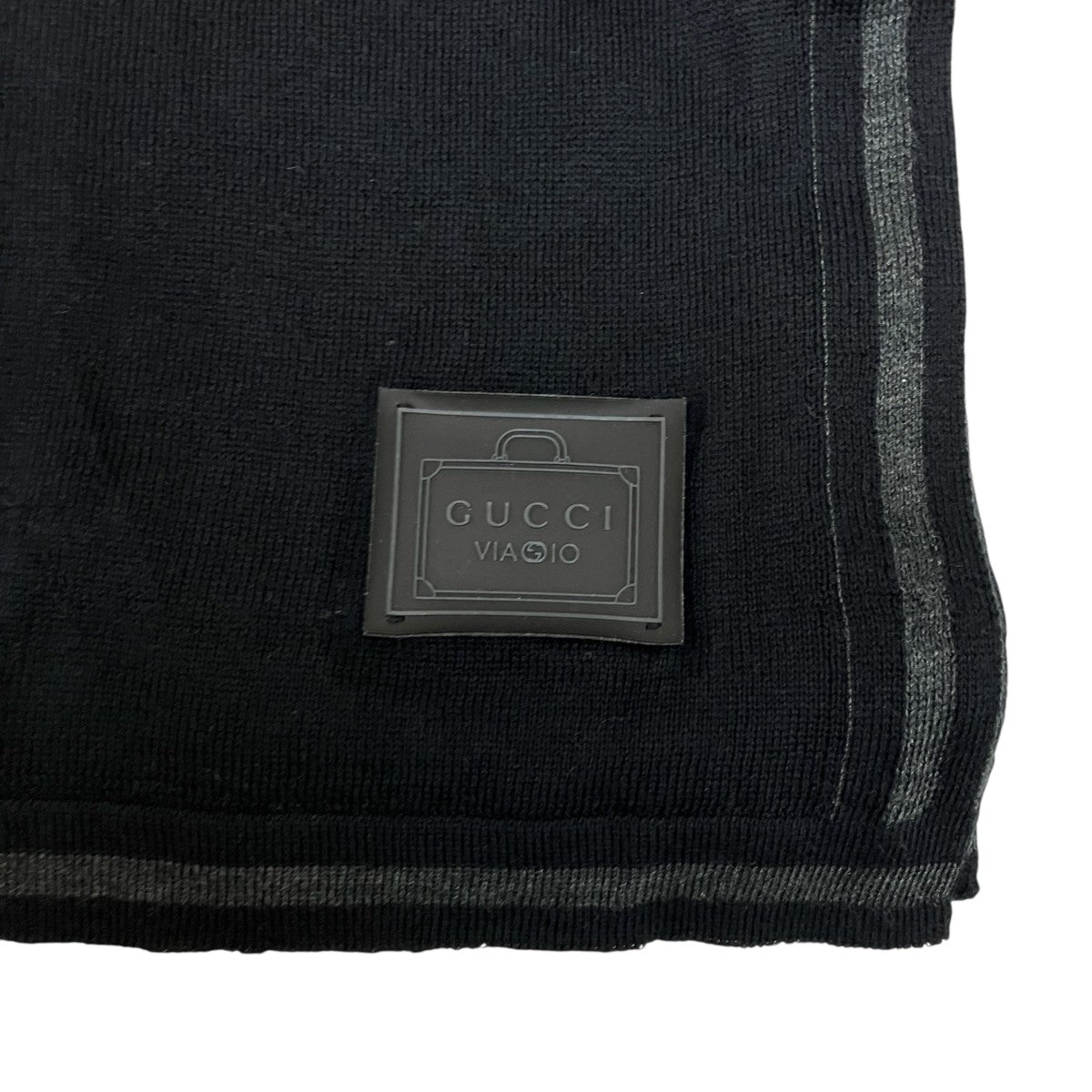 GUCCI シルクコットンニットストール 古着・中古-2枚目のアイテム画像