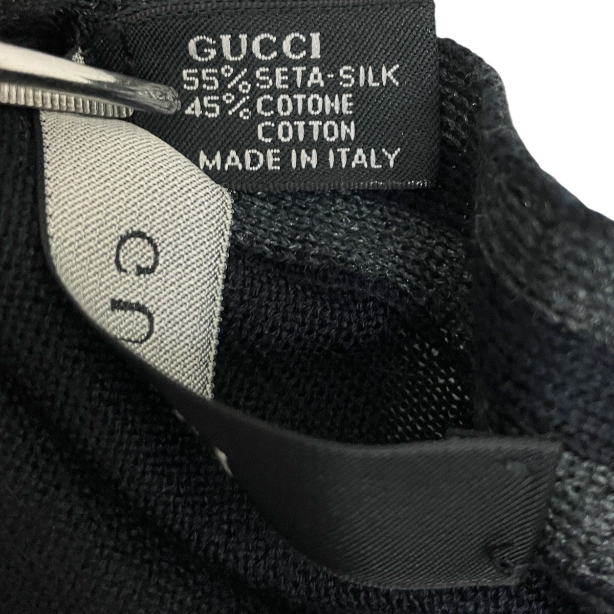 GUCCI シルクコットンニットストール 古着・中古-4枚目のアイテム画像