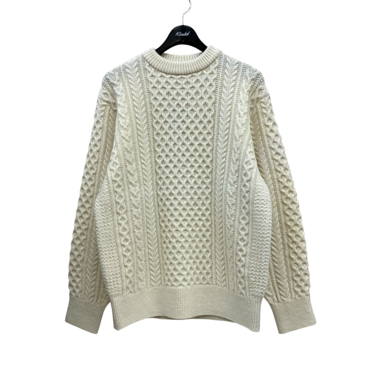 ケーブルニット95-234-024 REBORN WOOL ARAN KNIT P/O 10 WHITE