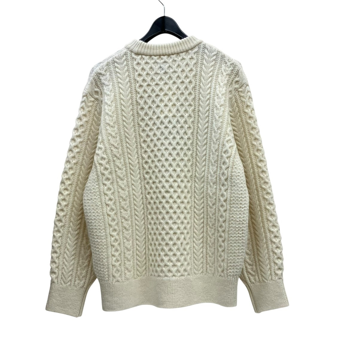 ケーブルニット95-234-024 REBORN WOOL ARAN KNIT P/O 10 WHITE