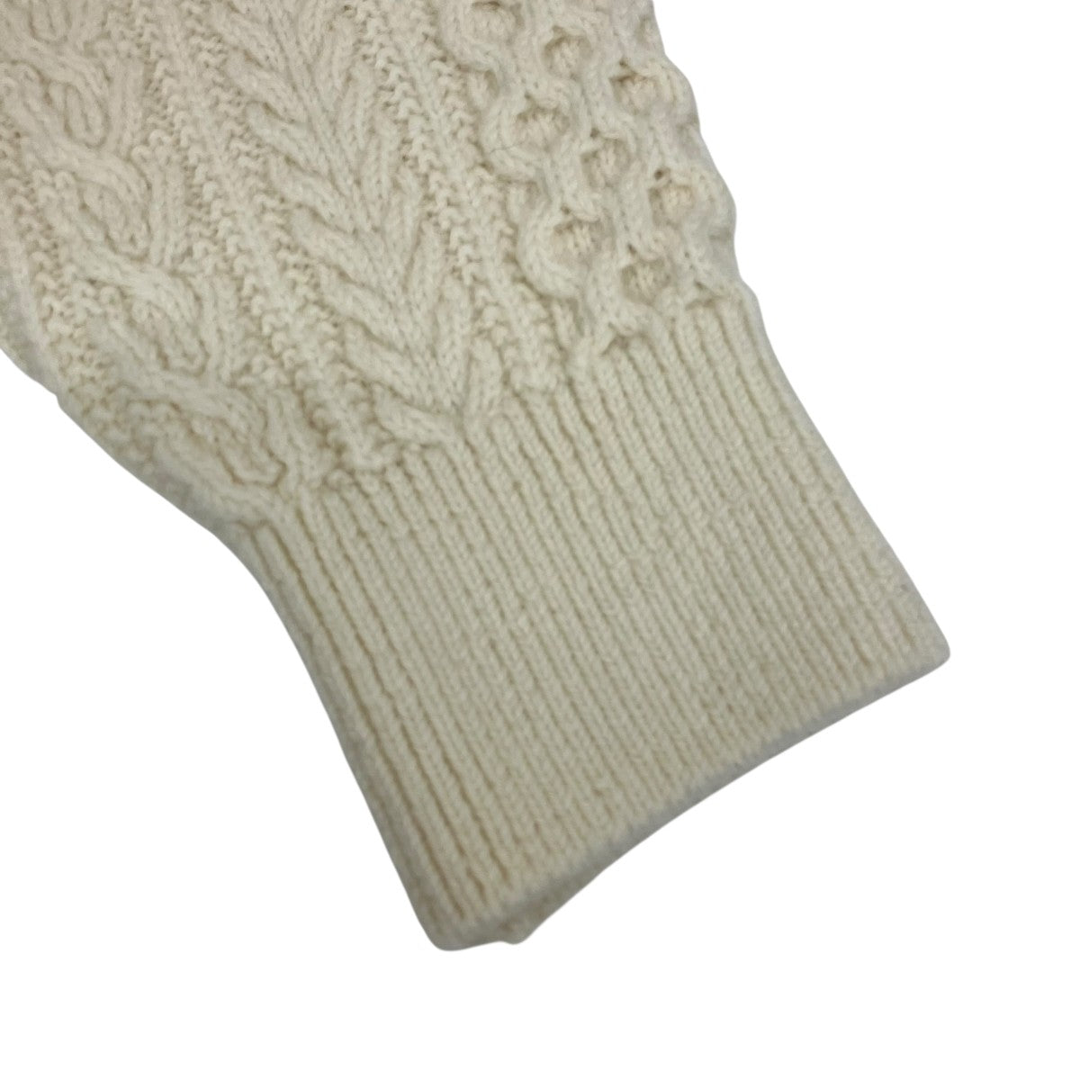 ケーブルニット95-234-024 REBORN WOOL ARAN KNIT P/O 10 WHITE
