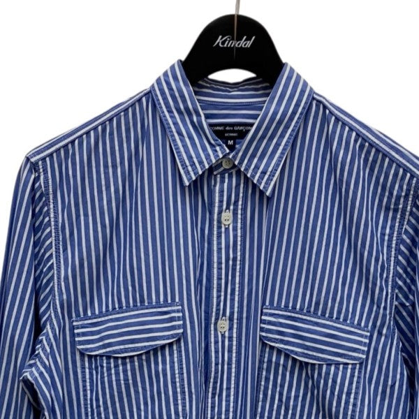COMME des GARCONS HOMME ストライプ長袖シャツHQ-B022 古着・中古-3枚目のアイテム画像