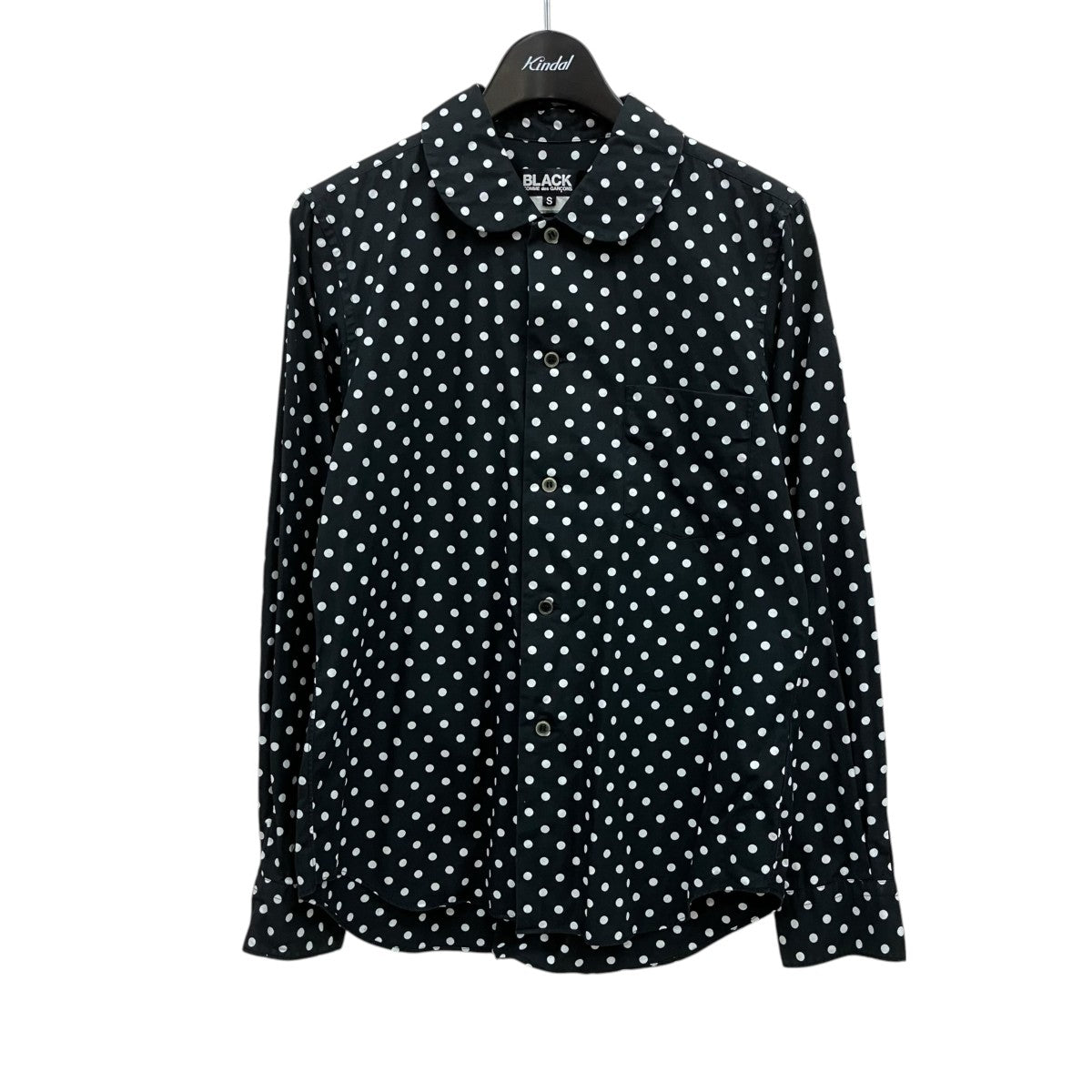 BLACK COMME des GARCONS ドットラウンドカラー長袖シャツ1C-B010 古着・中古-1枚目のアイテム画像