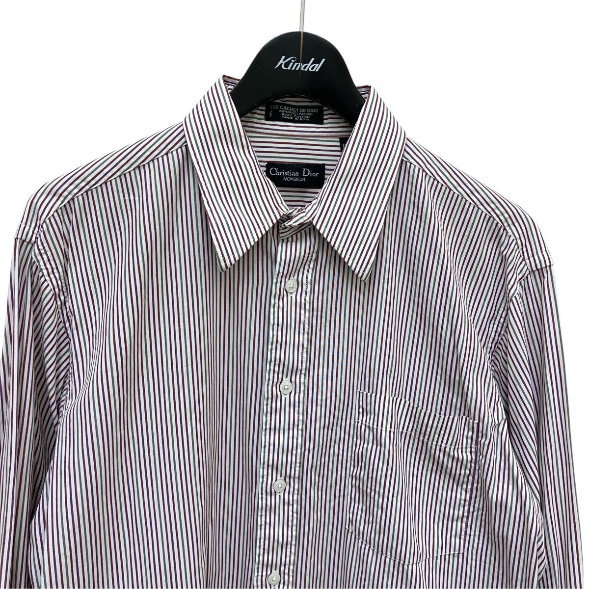 Christian Dior MONSIEUR ストライプ長袖シャツ 古着・中古-2枚目のアイテム画像