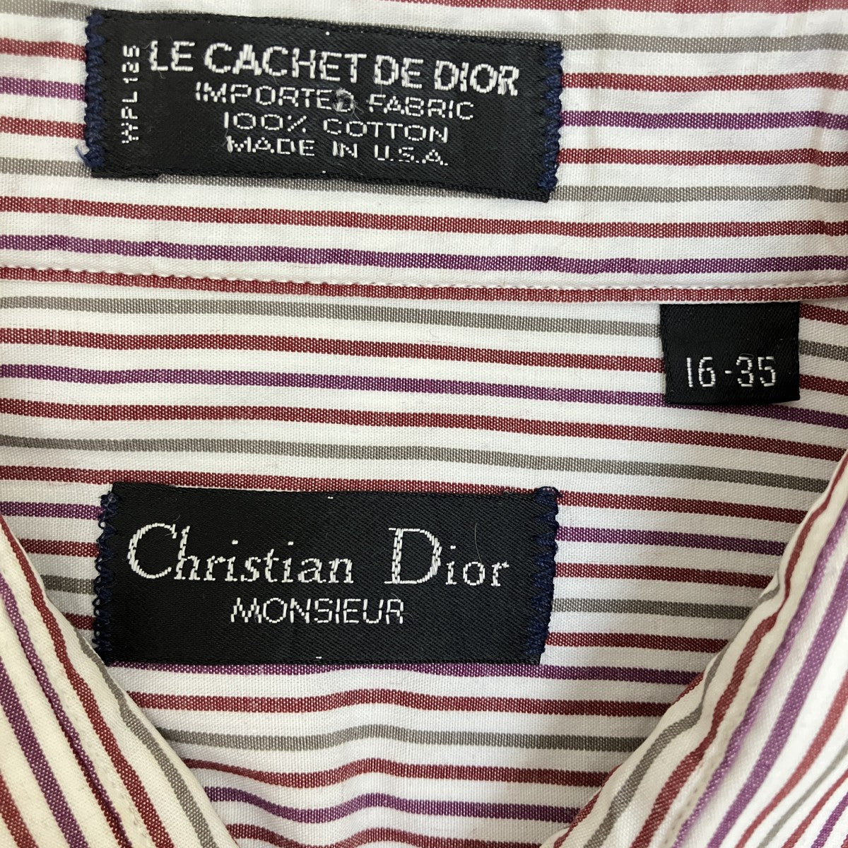 Christian Dior MONSIEUR ストライプ長袖シャツ 古着・中古-5枚目のアイテム画像