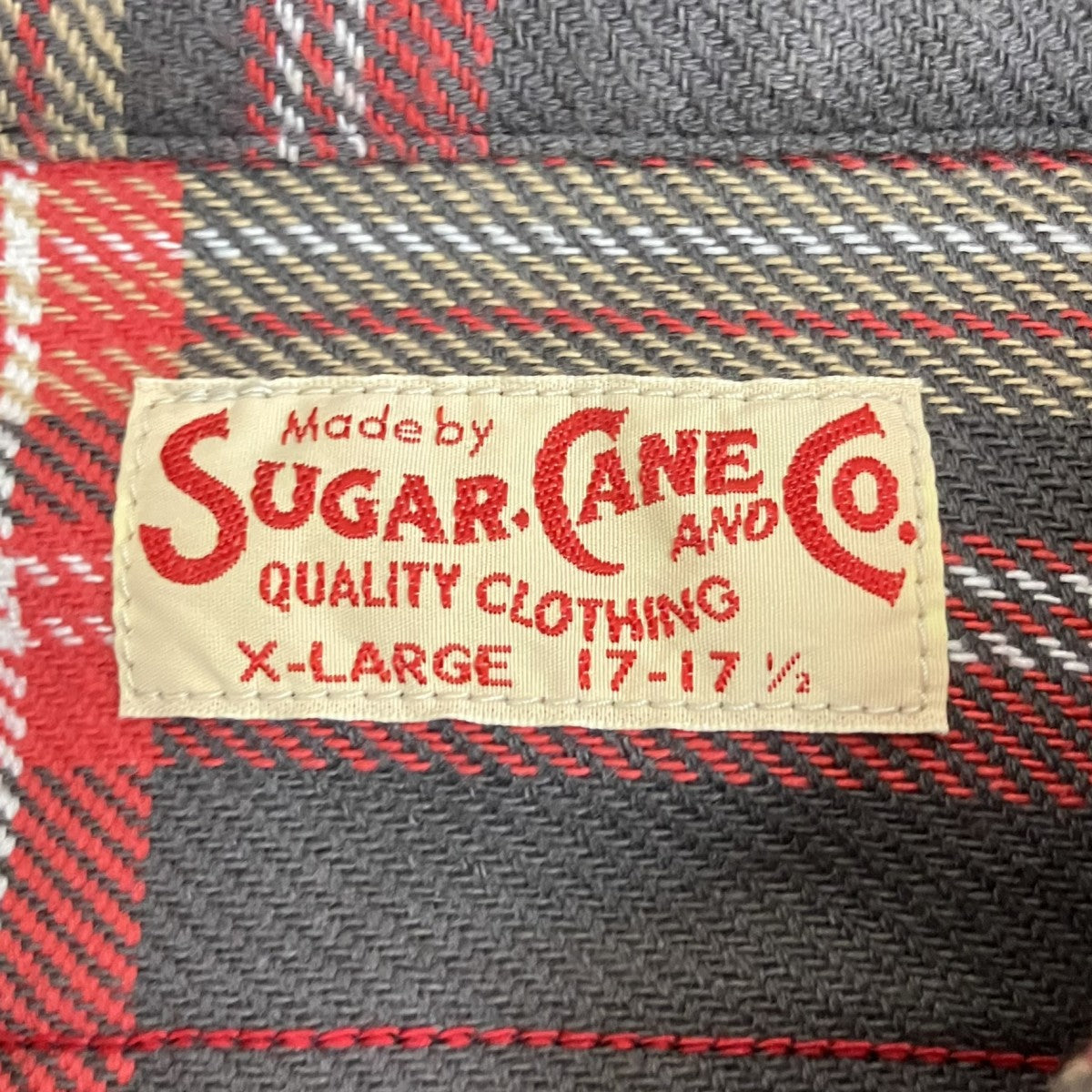 SUGAR CANE ツイルチェックワークシャツSC28959 古着・中古-5枚目のアイテム画像