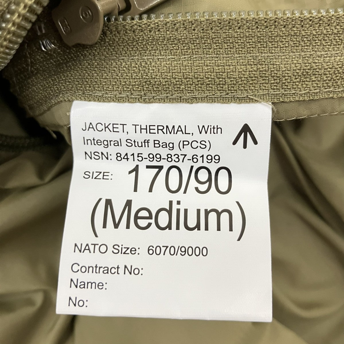 PCS Thermal Jacket中綿ジャケット68415-99-837-6199