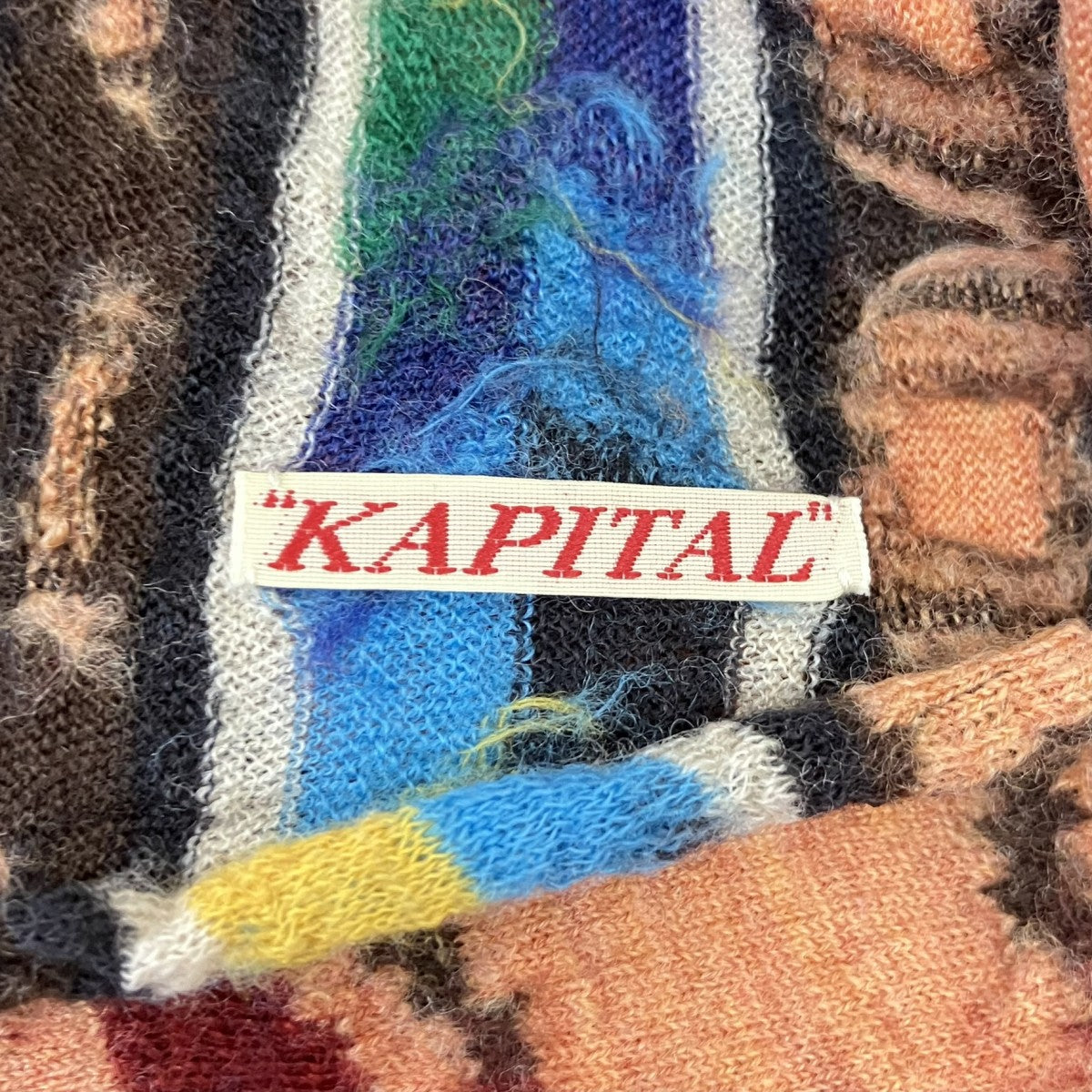 KAPITAL(キャピタル) 縮絨ウールバードツリーマフラー オレンジ