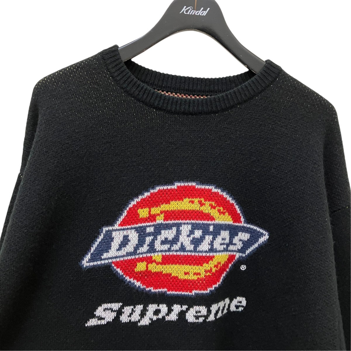 22FW x Dickies Sweater  Blackフロントロゴニット