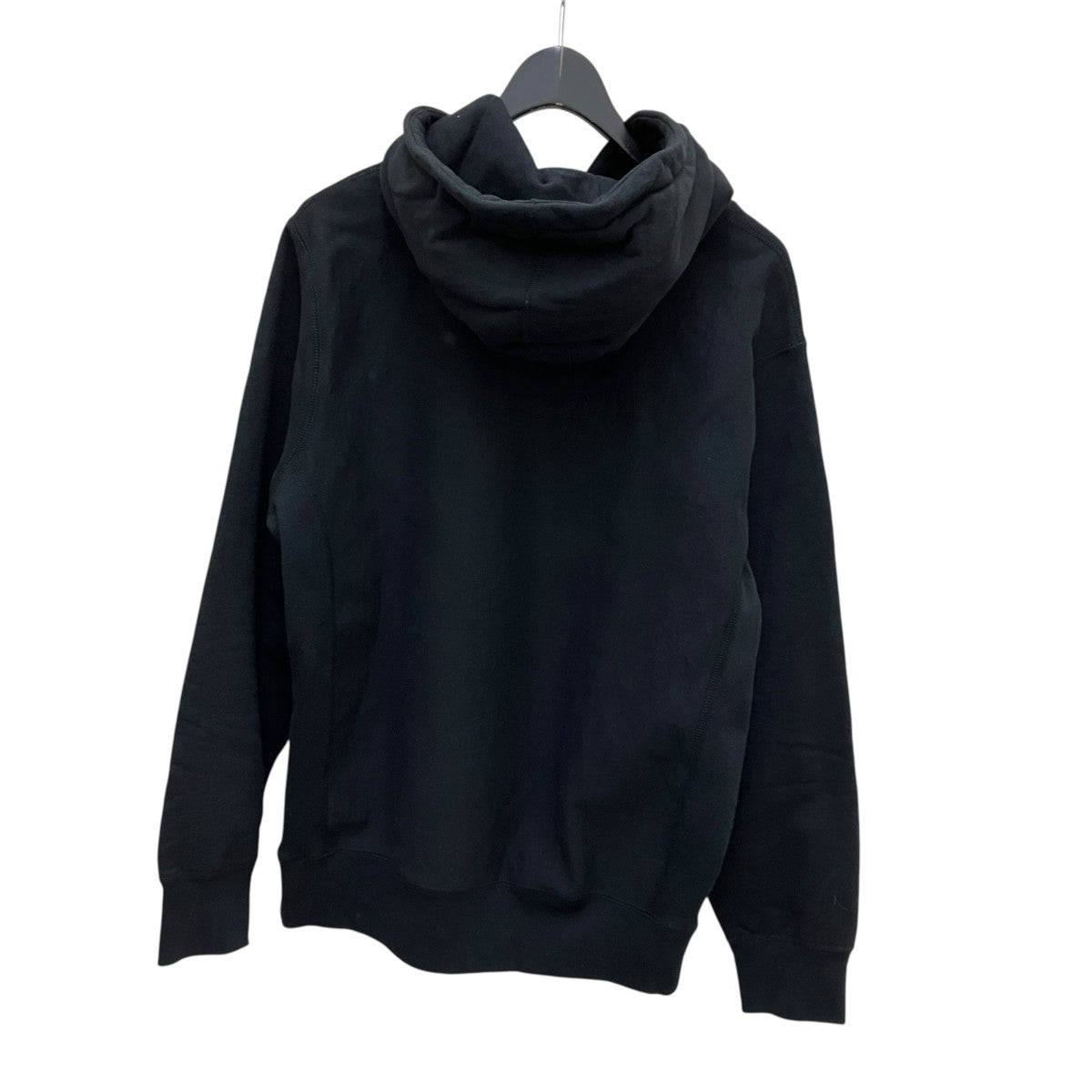 18FW Perforated Leather Hooded Sweatshirtフロントロゴプルオーバーパーカー