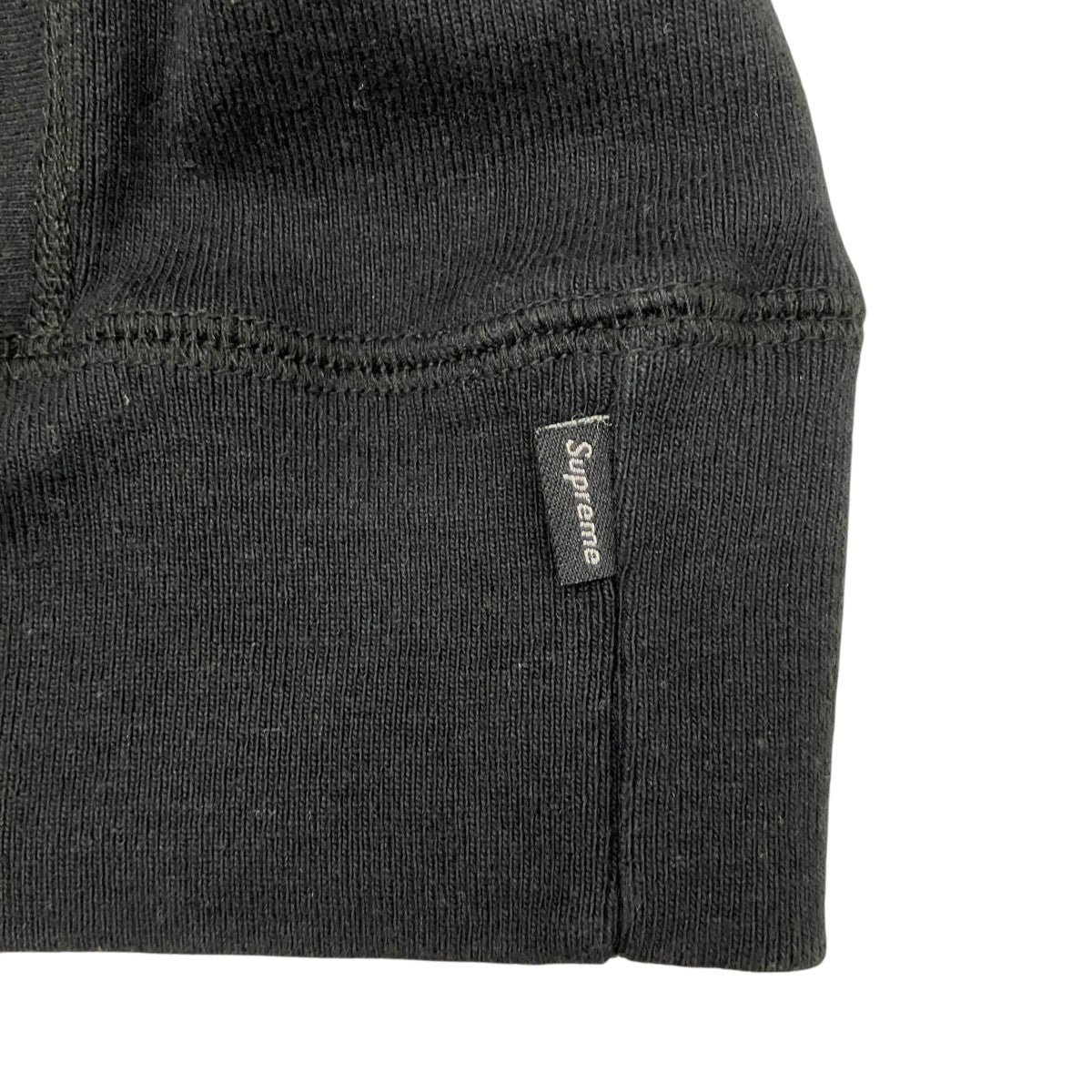 18FW Perforated Leather Hooded Sweatshirtフロントロゴプルオーバーパーカー