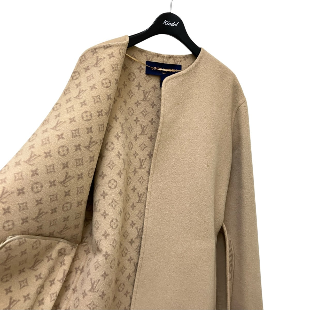 LOUIS VUITTON 22AWシグネチャー ショートダブルフェイスラップコートシルク混ベルト付コートRW222W QWE FNCO23 古着・中古-6枚目のアイテム画像