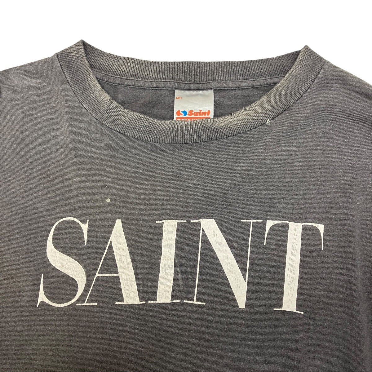 SAINT MICHAEL SAINT 666 LS T-SHIRTロングスリーブダメージ加工TシャツSM-MK8-0000-030 古着・中古-7枚目のアイテム画像