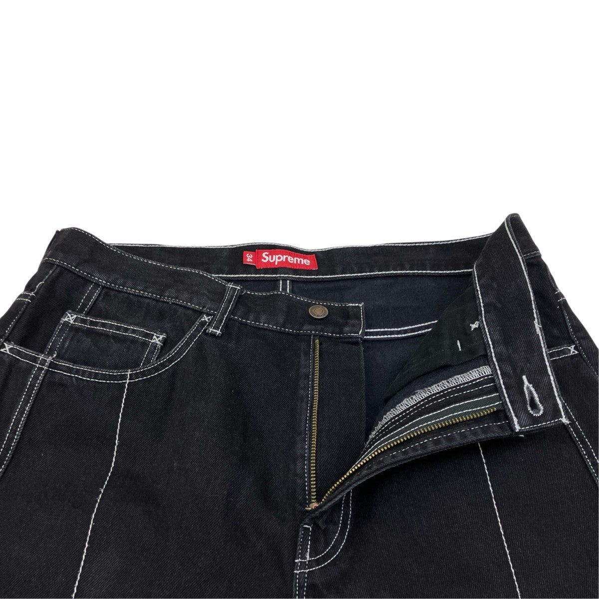 Supreme 23FW Radial Embroidered Loose Fit Jeanブラックジーンズ 古着・中古-3枚目のアイテム画像