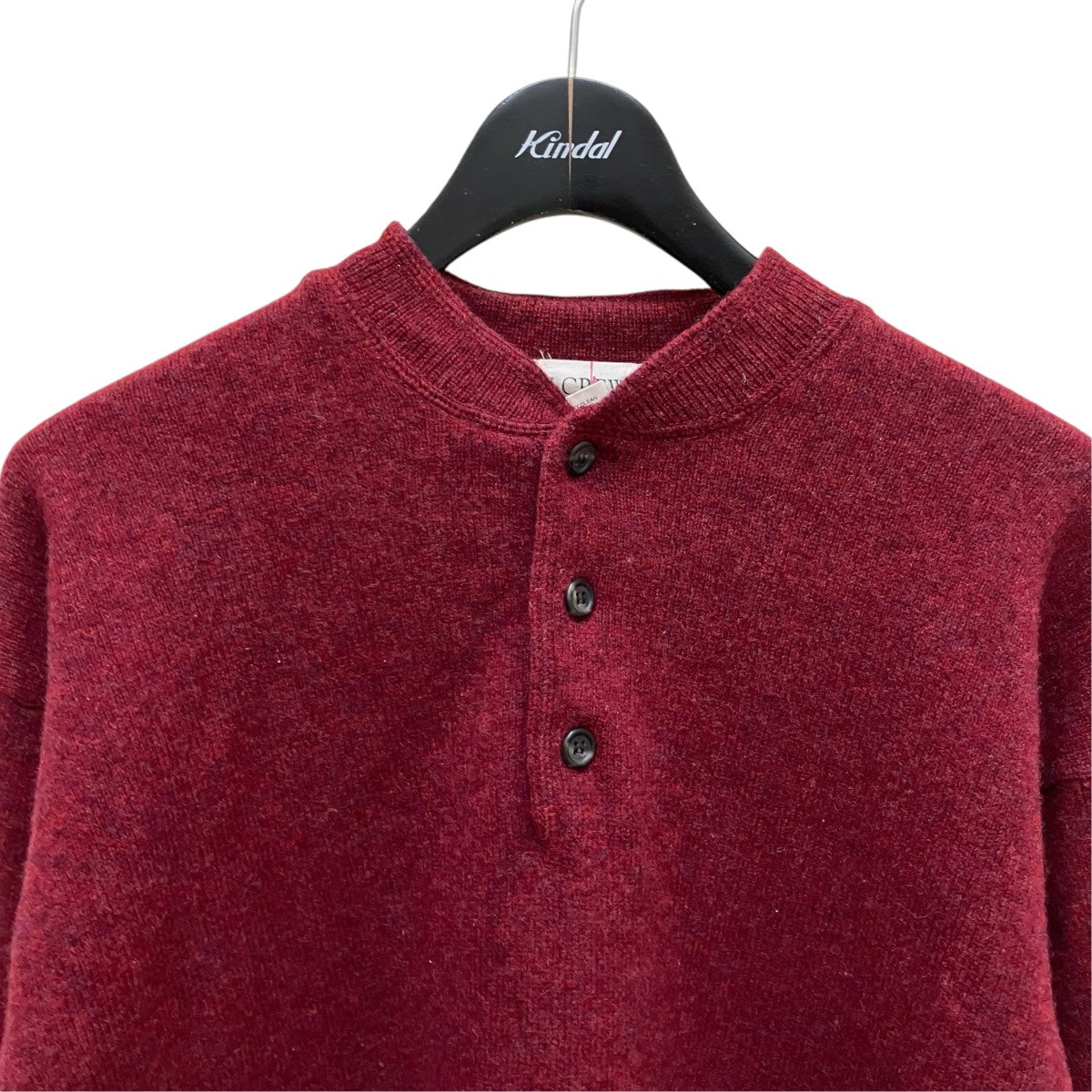J．CREW 90’s 巨人タグ 香港製ヘンリーネックニット 古着・中古-2枚目のアイテム画像