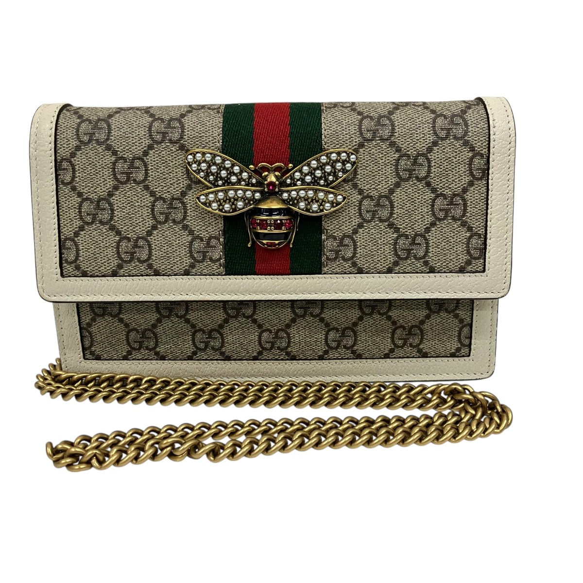 GUCCI クイーンマーガレットGGスプリームチェーンウォレット476079 古着・中古-1枚目のアイテム画像