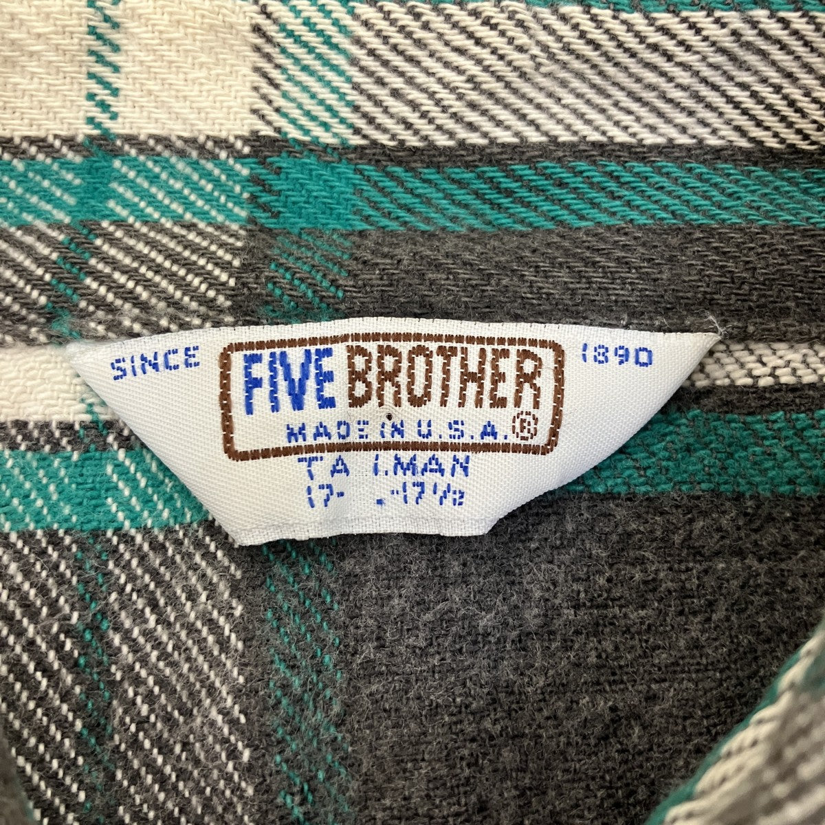 FIVE BROTHER 70-80’sVintage 白タグチェックネルシャツ 古着・中古-4枚目のアイテム画像