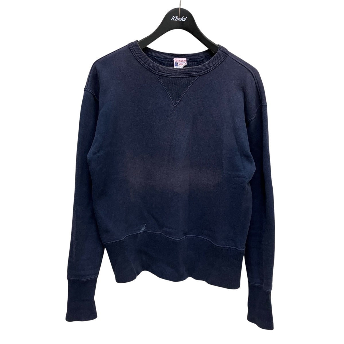 Champion ナス紺 小文字ランタグ復刻 90-00’s Vintage両Vガゼットクルーネックスウェット 古着・中古-1枚目のアイテム画像