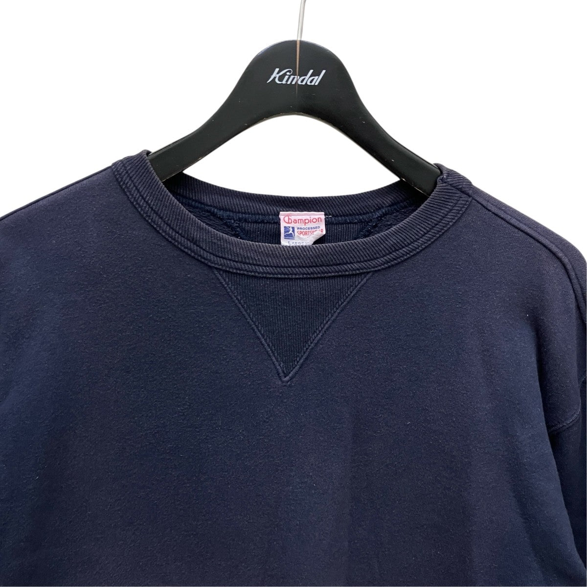 Champion ナス紺 小文字ランタグ復刻 90-00’s Vintage両Vガゼットクルーネックスウェット 古着・中古-2枚目のアイテム画像