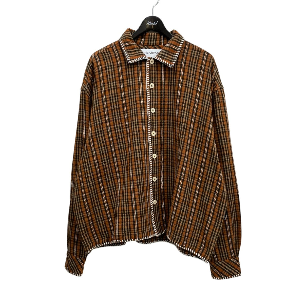 porter james sports Boxed Flannel Red Checkシャツジャケット 古着・中古-1枚目のアイテム画像