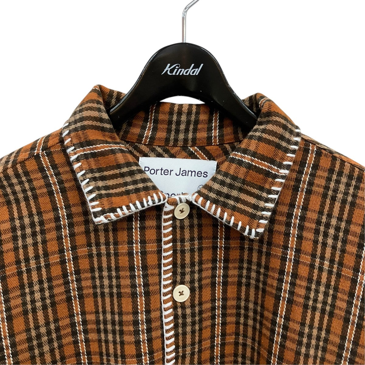 porter james sports Boxed Flannel Red Checkシャツジャケット 古着・中古-2枚目のアイテム画像