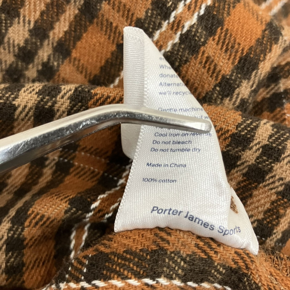 porter james sports Boxed Flannel Red Checkシャツジャケット 古着・中古-6枚目のアイテム画像