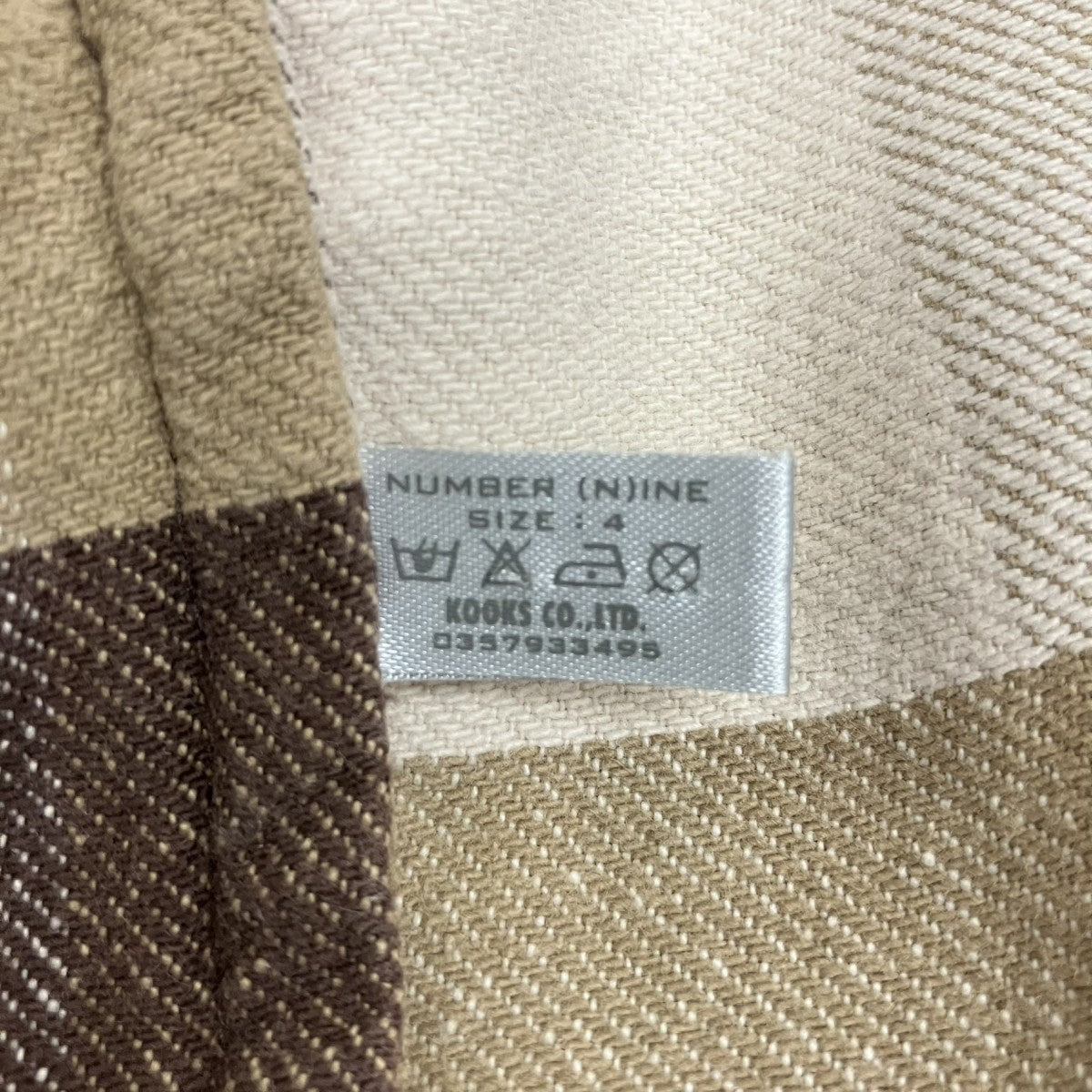 NUMBER (N)INE 02AWジョージ期 アーカイブブロックチェックネルシャツ 古着・中古-5枚目のアイテム画像