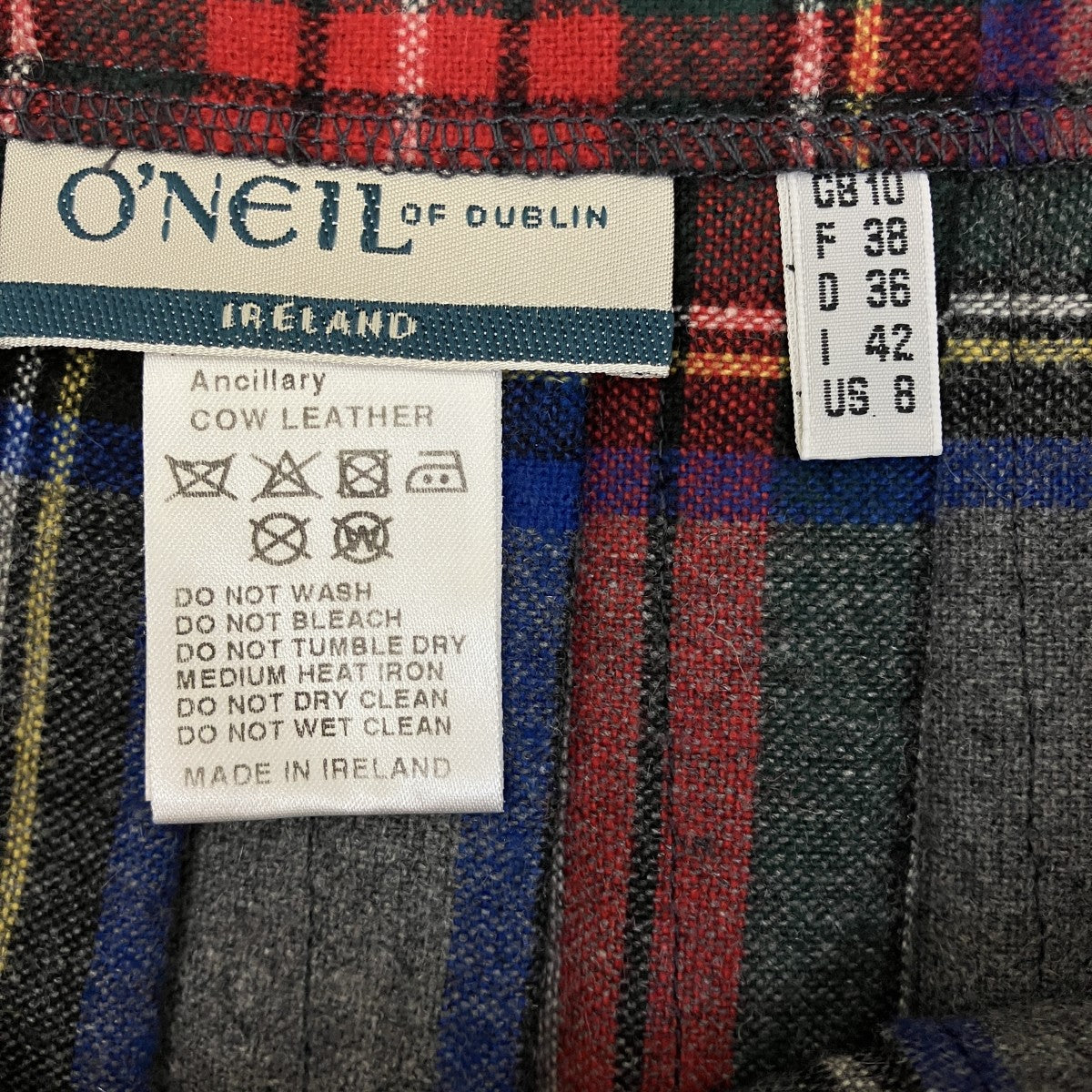 O’NEIL OF DUBLIN チェックラッププリーツスカート ピン付IR-008 古着・中古-5枚目のアイテム画像