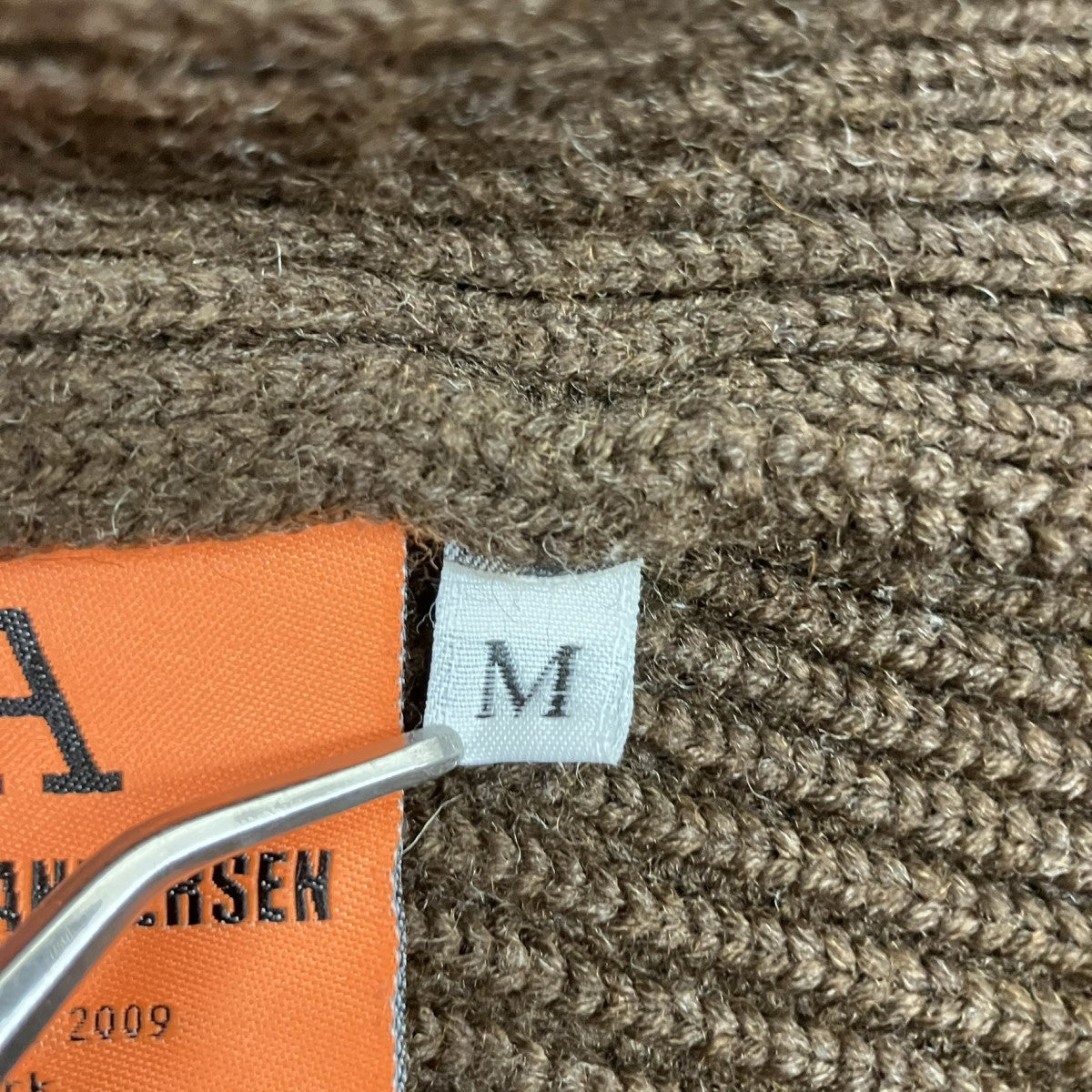 Andersen-Andersen NAVY SYMMETRICAL CREWNECKクルーネックニット 古着・中古-5枚目のアイテム画像