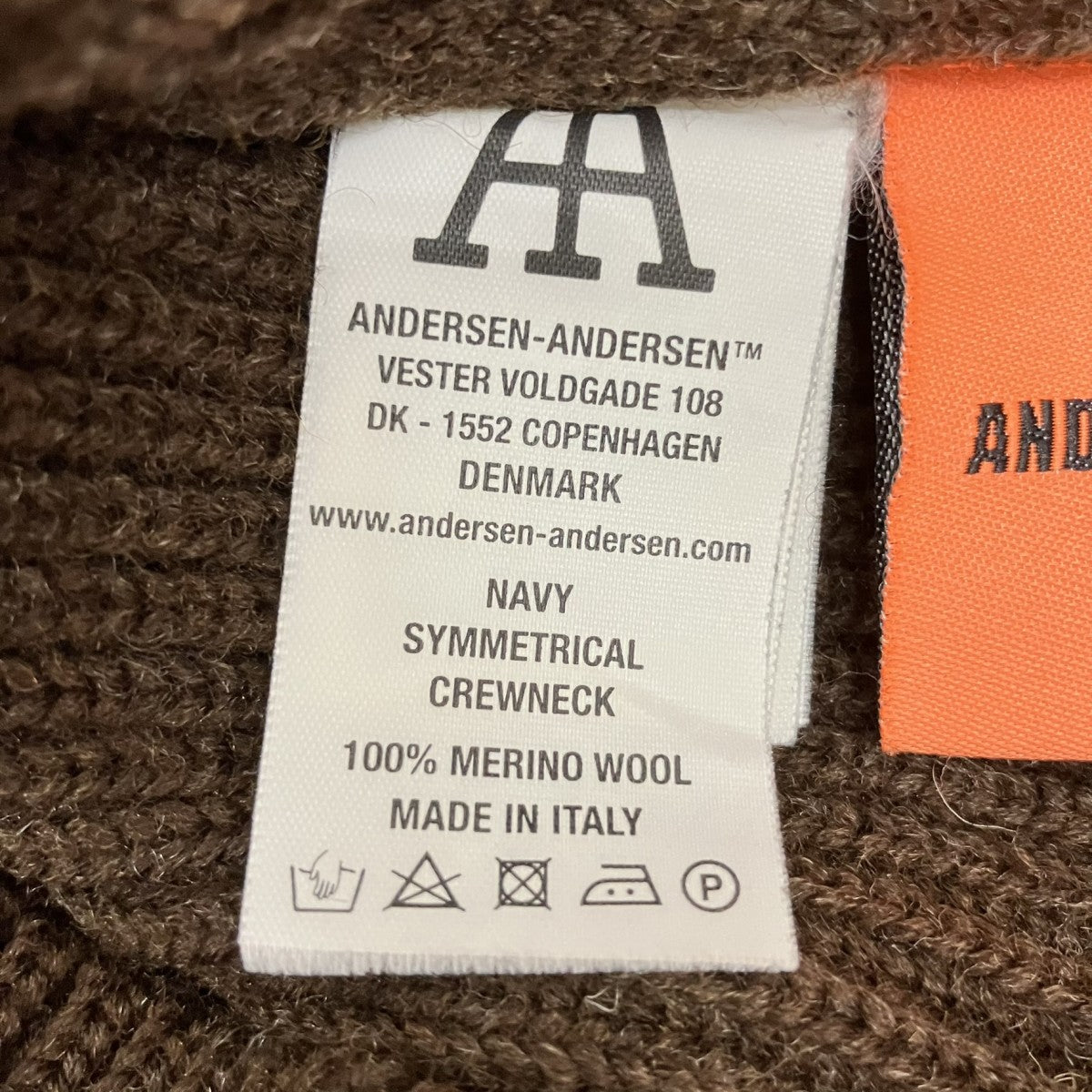 Andersen-Andersen NAVY SYMMETRICAL CREWNECKクルーネックニット 古着・中古-6枚目のアイテム画像